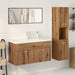 Set mobilier de baie, 4 piese, stejar artizanal, lemn prelucrat - WALTI WALTI