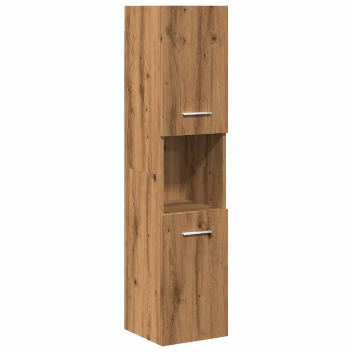 Set mobilier de baie, 4 piese, stejar artizanal, lemn prelucrat - WALTI WALTI