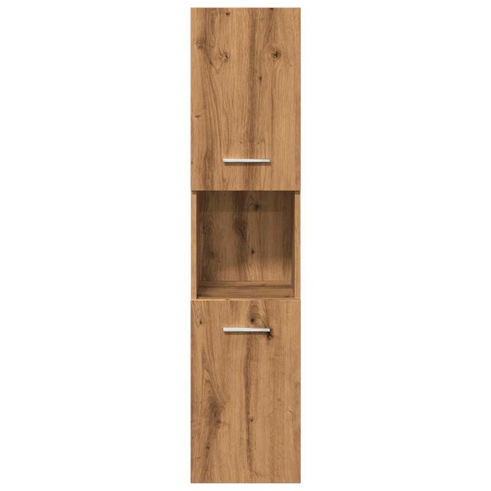 Set mobilier de baie, 4 piese, stejar artizanal, lemn prelucrat - WALTI WALTI