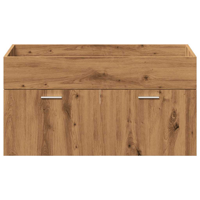 Set mobilier de baie, 4 piese, stejar artizanal, lemn prelucrat - WALTI WALTI