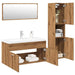 Set mobilier de baie, 4 piese, stejar artizanal, lemn prelucrat - WALTI WALTI