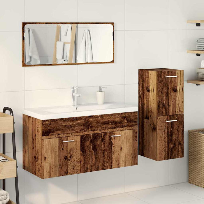 Set mobilier de baie, 4 piese, lemn vechi, lemn prelucrat WALTI