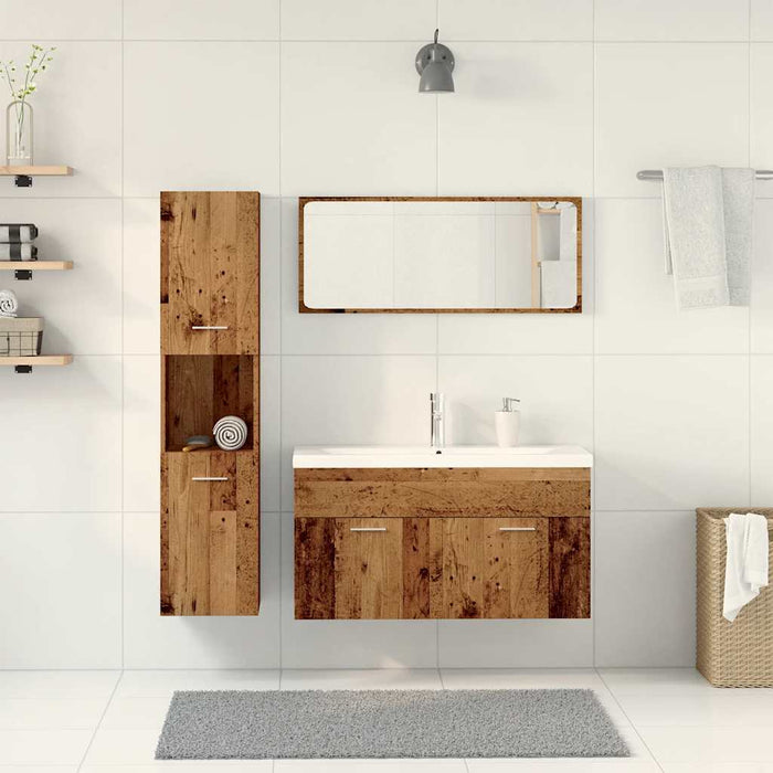 Set mobilier de baie, 5 piese, lemn vechi, lemn prelucrat - WALTI WALTI