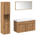 Set mobilier de baie, 5 piese, stejar artizanal, lemn prelucrat - WALTI WALTI
