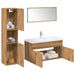Set mobilier de baie, 5 piese, stejar artizanal, lemn prelucrat - WALTI WALTI