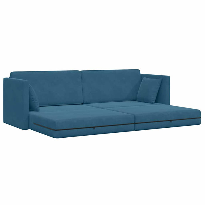 Canapea extensibilă de podea 200cm albastru Catifea - WALTI WALTI