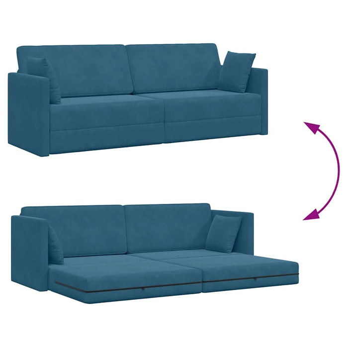 Canapea extensibilă de podea 200cm albastru Catifea - WALTI WALTI