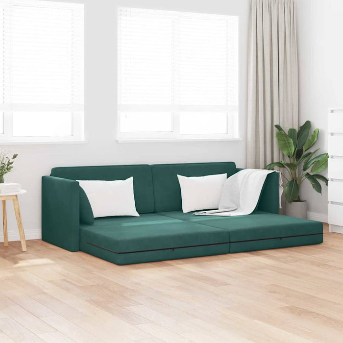 Canapea extensibilă de podea 200cm Verde închis Catifea - WALTI WALTI