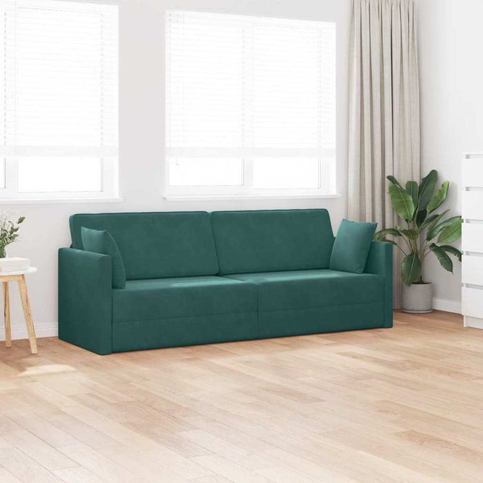 Canapea extensibilă de podea 200cm Verde închis Catifea - WALTI WALTI