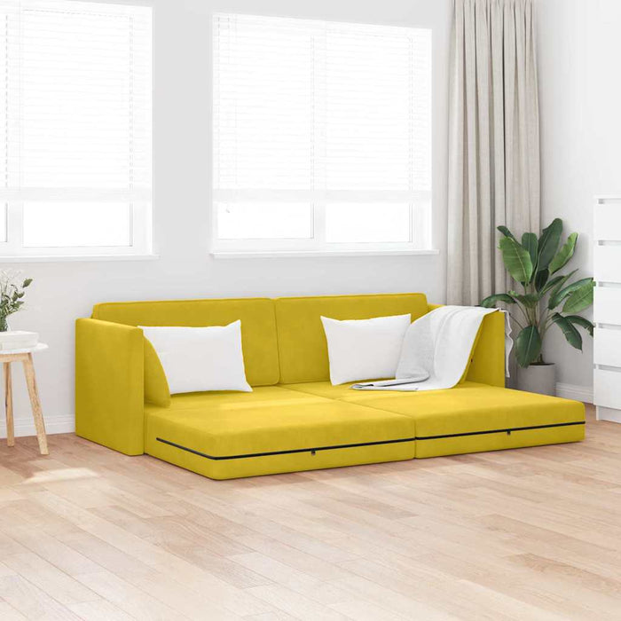Canapea extensibilă de podea 200cm Galben Catifea - WALTI WALTI