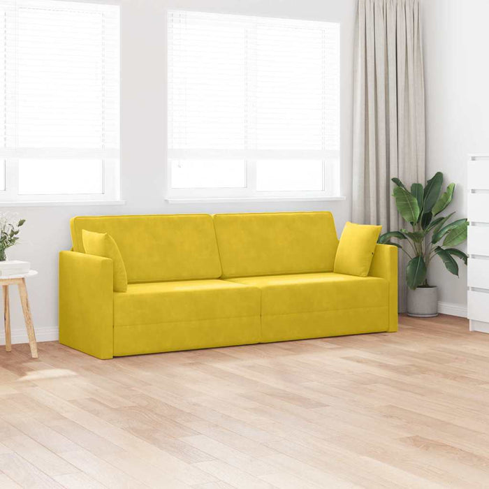 Canapea extensibilă de podea 200cm Galben Catifea - WALTI WALTI