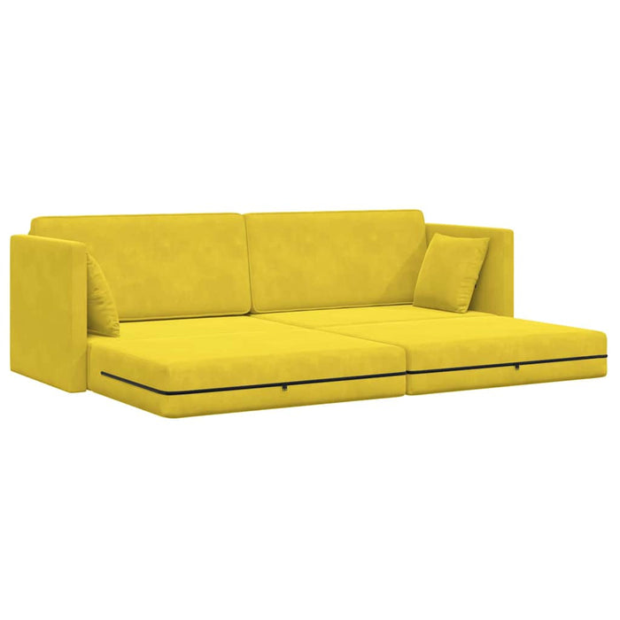 Canapea extensibilă de podea 200cm Galben Catifea - WALTI WALTI