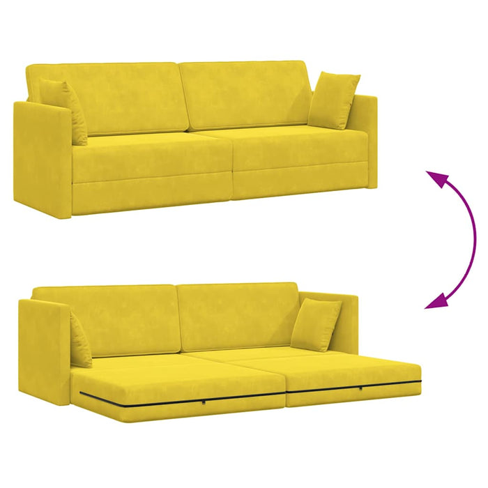 Canapea extensibilă de podea 200cm Galben Catifea - WALTI WALTI