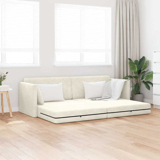 Canapea extensibilă de podea 200cm Crem Catifea - WALTI WALTI