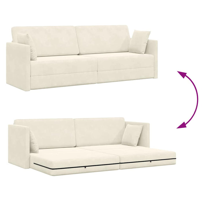 Canapea extensibilă de podea 200cm Crem Catifea - WALTI WALTI