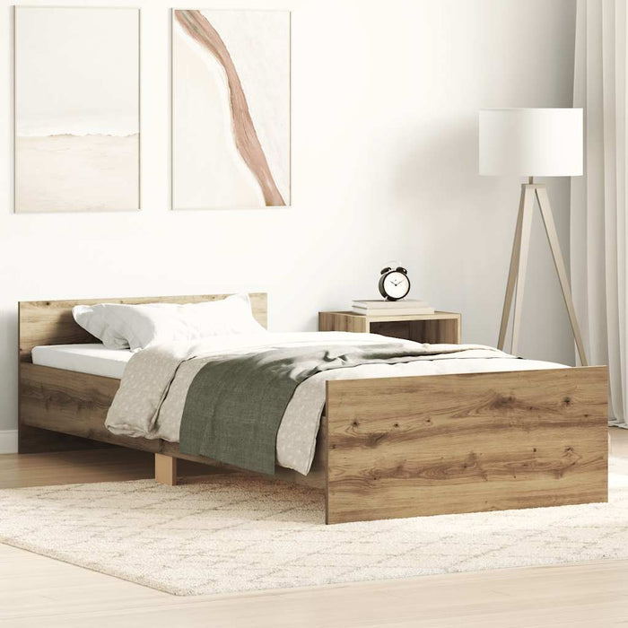 Cadru de pat fără saltea Stejar Artisan 90x200cm Lemn prelucrat - WALTI WALTI
