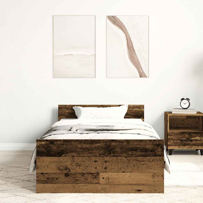 Cadru de pat fără saltea Lemn vechi 90x190cm Lemn prelucrat - WALTI WALTI