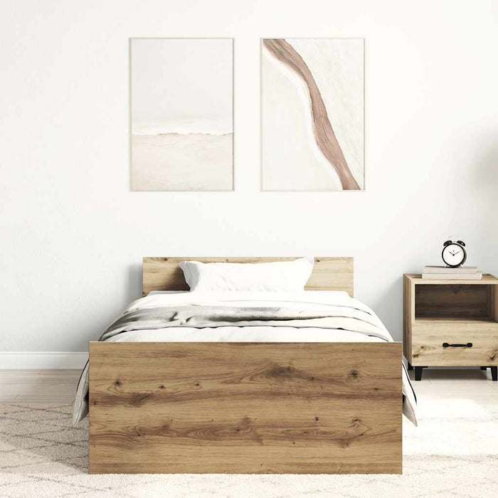 Cadru de pat fără saltea Stejar Artisan 90x190cm Lemn prelucrat - WALTI WALTI