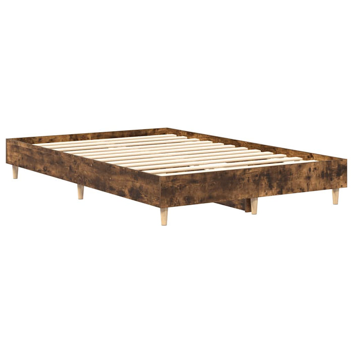 Cadru pat fără saltea Stejar afumat 120x200 cm Lemn prelucrat - WALTI WALTI