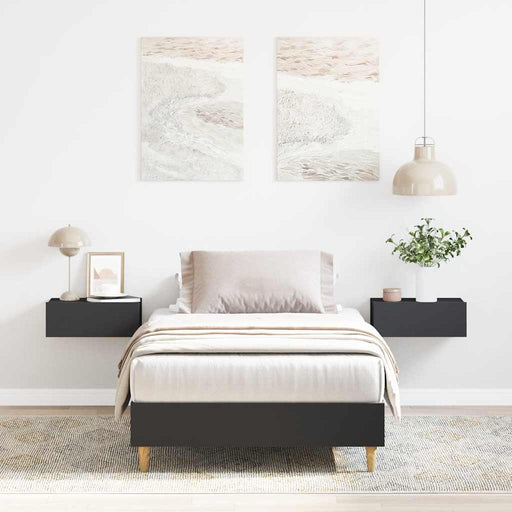 Cadru de pat fără saltea, negru, 100x200 cm, lemn prelucrat - WALTI WALTI