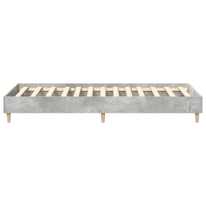Cadru de pat fără saltea Gri beton 100x200 cm Lemn prelucrat - WALTI WALTI