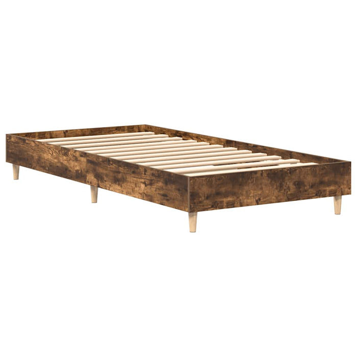 Cadru pat fără saltea Stejar afumat 100x200 cm Lemn prelucrat - WALTI WALTI