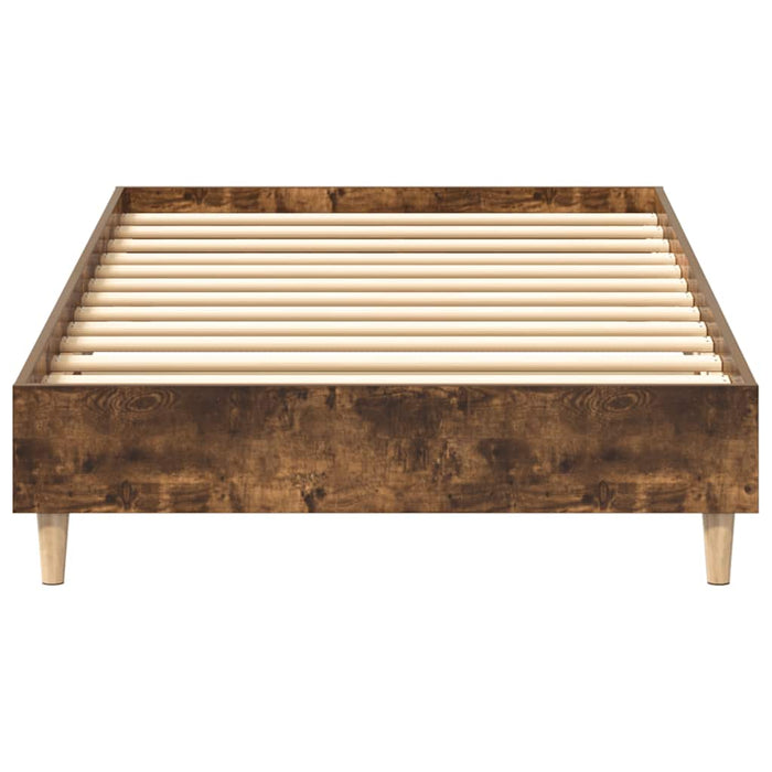 Cadru pat fără saltea Stejar afumat 100x200 cm Lemn prelucrat - WALTI WALTI