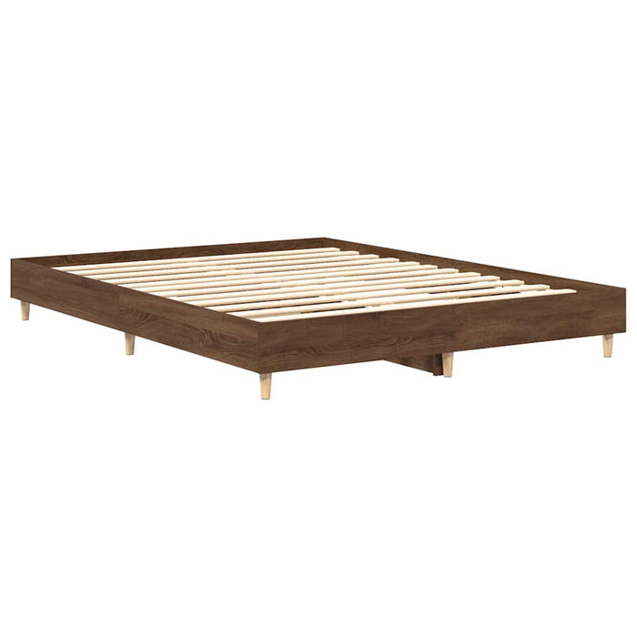 Cadru pat fără saltea Stejar maro 100x200 cm Lemn prelucrat WALTI