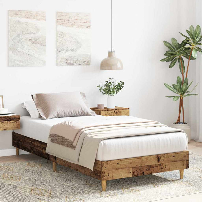 Cadru de pat fără saltea Lemn vechi 100x200 cm Lemn prelucrat - WALTI WALTI