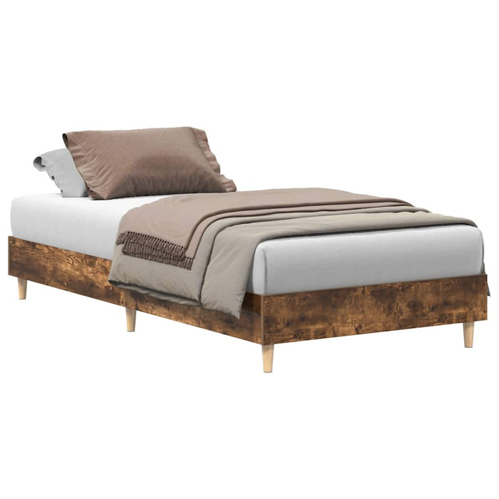 Cadru pat fără saltea Stejar afumat 90x200 cm Lemn prelucrat - WALTI WALTI