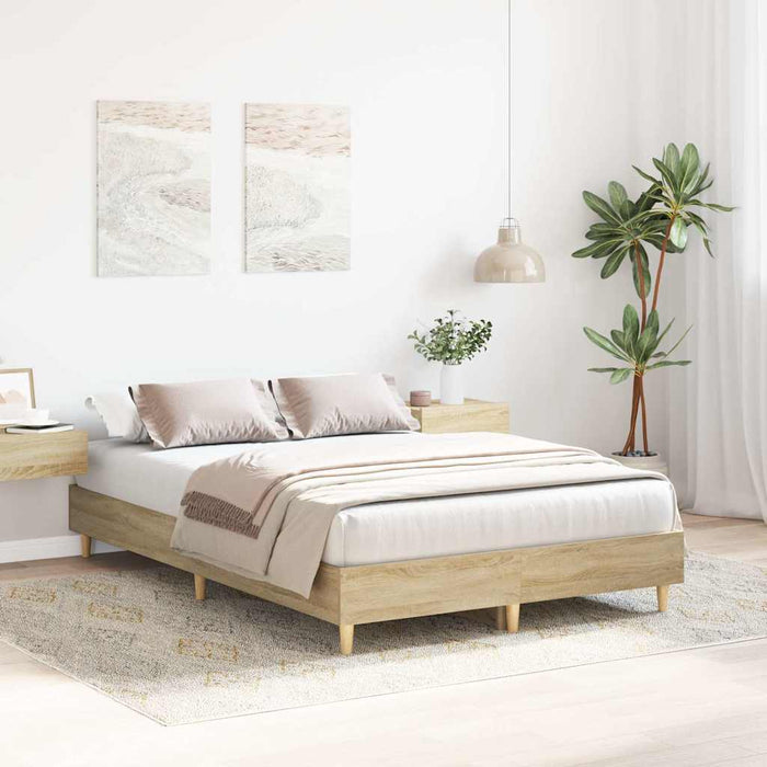 Cadru de pat fără saltea Stejar Sonoma 140x190cm Lemn prelucrat - WALTI WALTI