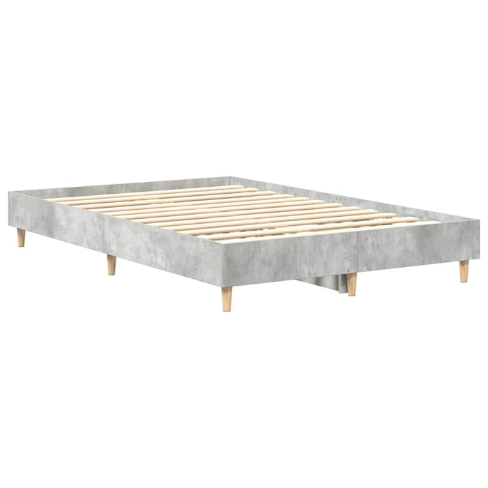Cadru de pat fără saltea Gri beton 140x190 cm Lemn prelucrat WALTI