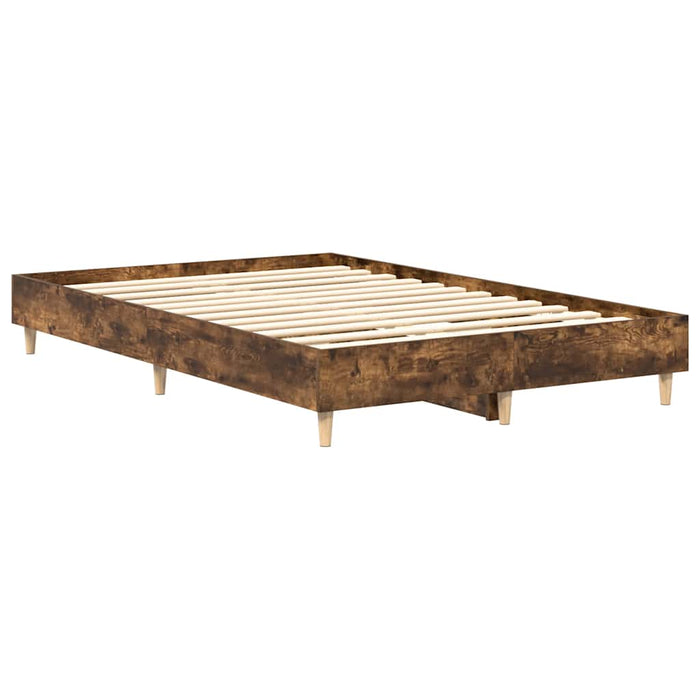 Cadru pat fără saltea Stejar afumat 140x190 cm Lemn prelucrat WALTI