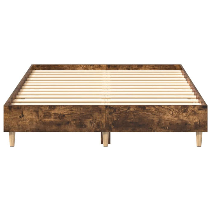 Cadru pat fără saltea Stejar afumat 140x190 cm Lemn prelucrat WALTI