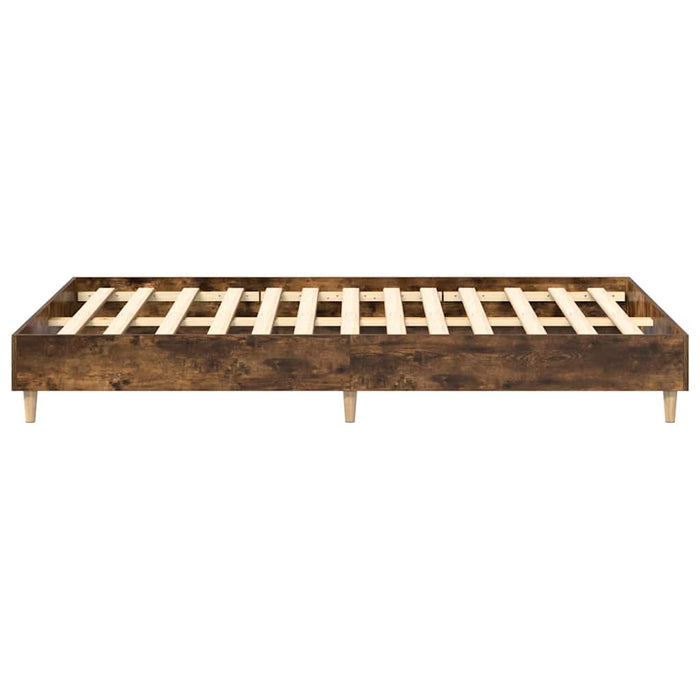 Cadru pat fără saltea Stejar afumat 140x190 cm Lemn prelucrat WALTI