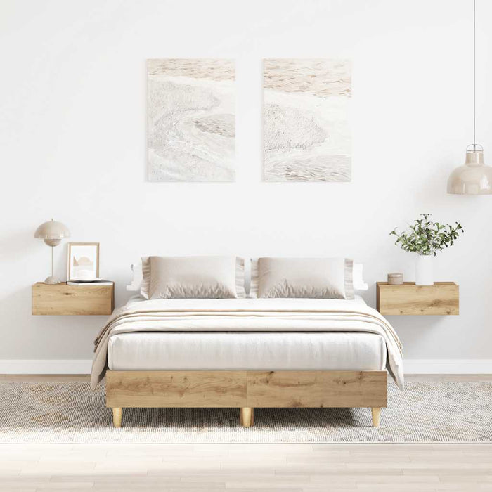 Cadru pat fără saltea Stejar Artisan 140x190 cm Lemn prelucrat - WALTI WALTI