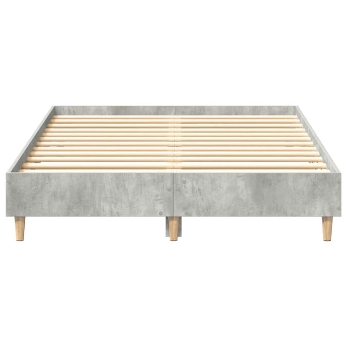 Cadru de pat fără saltea Gri beton 135x190 cm Lemn prelucrat - WALTI WALTI