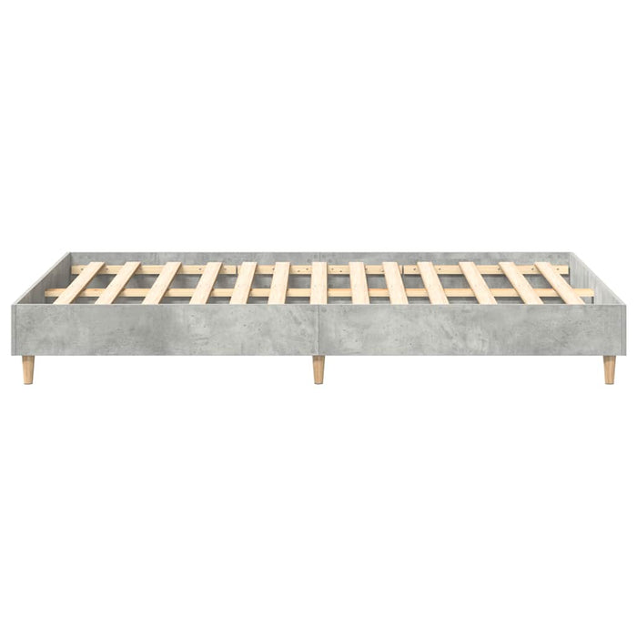 Cadru de pat fără saltea Gri beton 135x190 cm Lemn prelucrat - WALTI WALTI