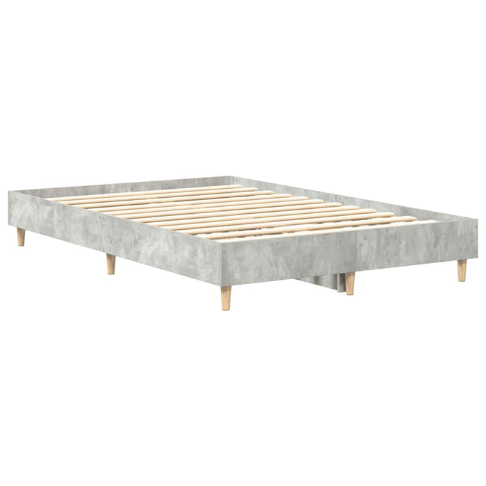 Cadru de pat fără saltea Gri beton 135x190 cm Lemn prelucrat - WALTI WALTI