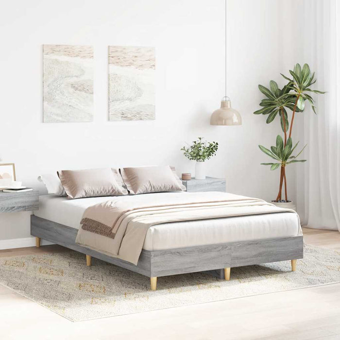 Cadru de pat fără saltea Gri Sonoma 135x190 cm lemn prelucrat - WALTI WALTI