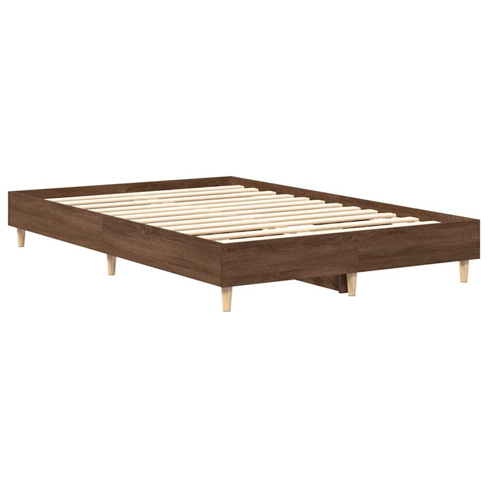 Cadru pat fără saltea Stejar maro 135x190 cm Lemn prelucrat - WALTI WALTI