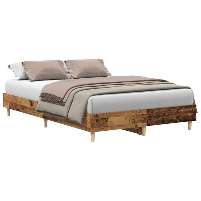 Cadru de pat fără saltea Lemn vechi 135x190 cm Lemn prelucrat - WALTI WALTI