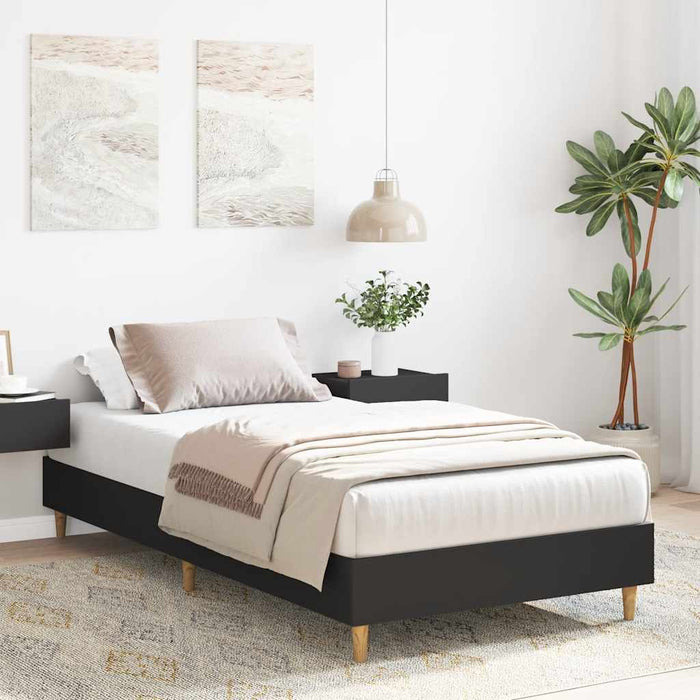 Cadru de pat fără saltea, negru, 75x190 cm, lemn prelucrat - WALTI WALTI