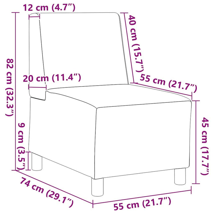 Canapea Scaun fără brațe, crem, 55 cm, material textil - WALTI WALTI
