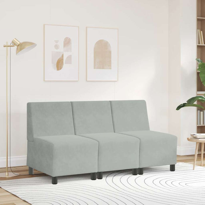 Canapea modulară fără brațe, gri deschis, 55 cm, catifea - WALTI WALTI