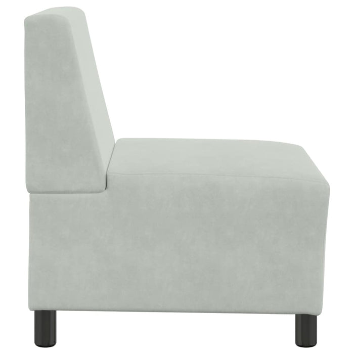 Canapea modulară fără brațe, gri deschis, 55 cm, catifea - WALTI WALTI
