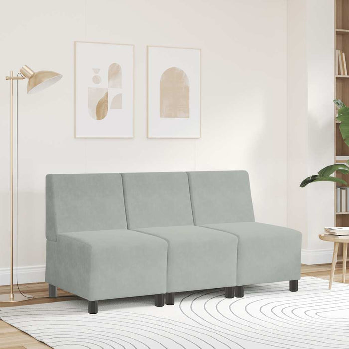 Canapea modulară fără brațe, gri deschis, 55 cm, catifea - WALTI WALTI