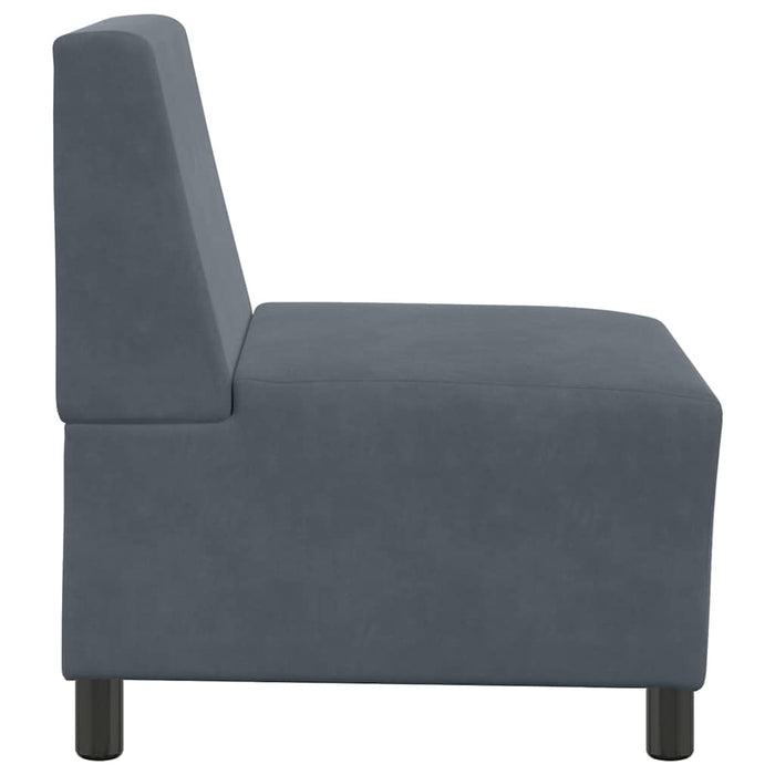 Canapea modulară fără brațe, gri închis, 55 cm, catifea WALTI