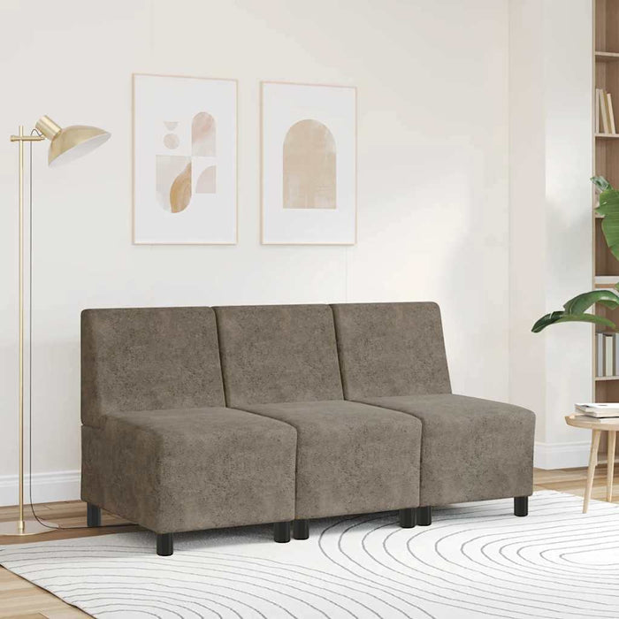 Canapea modulară fără brațe, gri închis, 55 cm, piele ecologică întoarsă - WALTI WALTI