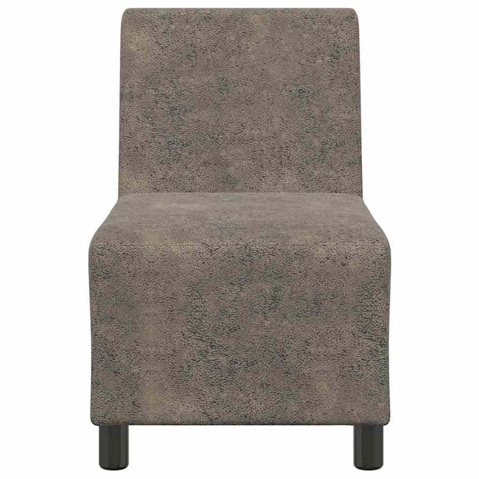 Canapea modulară fără brațe, gri închis, 55 cm, piele ecologică întoarsă - WALTI WALTI